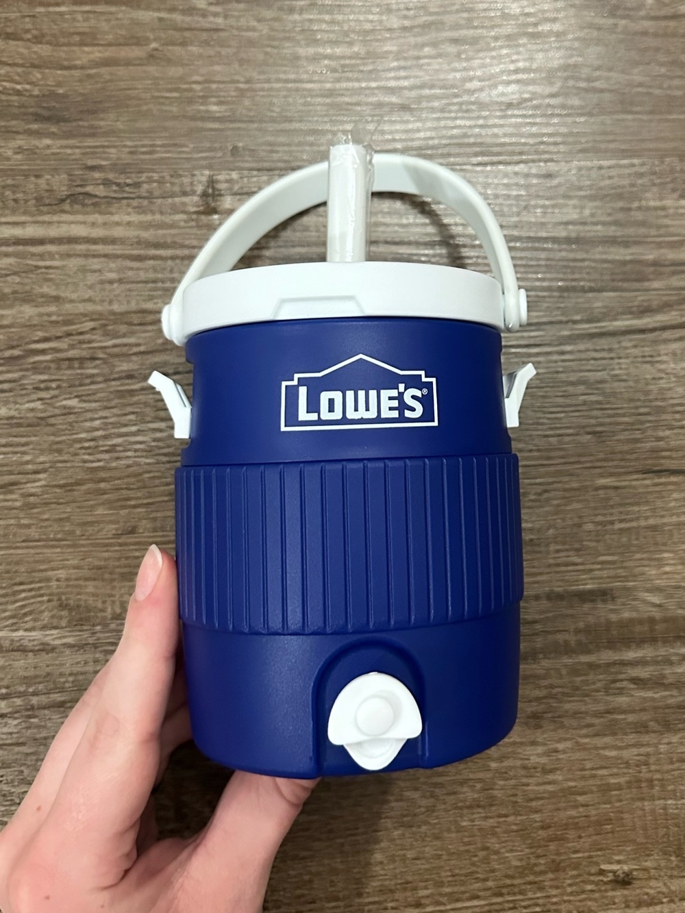 Lowe's Blue Insulated Beverage Cooler Jug with Handle and Spout Waterbottle